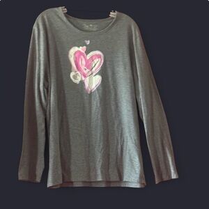 June & Daisy XXL Heart Graphic Long Sleeve Top | Plus Size 20/22